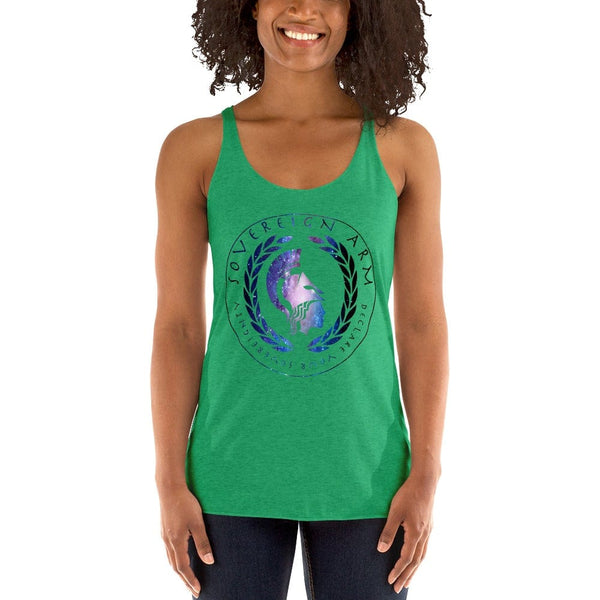 sovereignarm.com t-shirt Envy / XS Goddess Athena, Declare your Sovereignty | Space Print Women's Racerback Tank