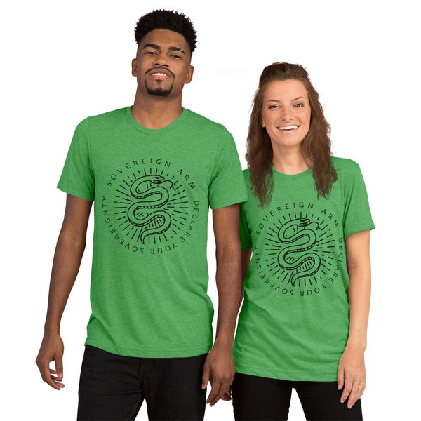 sovereignarm.com t-shirt Green Triblend / XS Kundalini Rising | Black Print Short sleeve t-shirt