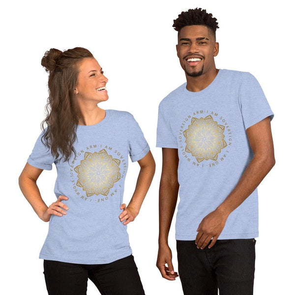 sovereignarm.com t-shirt Heather Blue / S Lotus, I am Whole | Gold Short-Sleeve Unisex T-Shirt