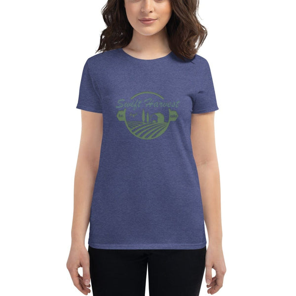 sovereignarm.com t-shirt Heather Blue / S Swift Harvest, Farm | Green Print Women's short sleeve t-shirt