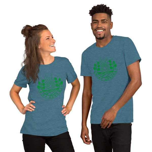 sovereignarm.com t-shirt Heather Deep Teal / S Swift Harvest, Sun Shine | Green Print Short-Sleeve Unisex T-Shirt