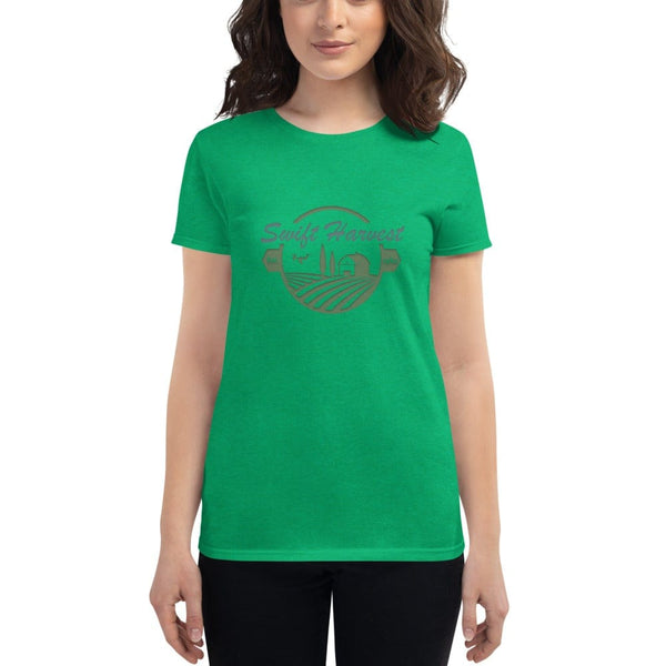 sovereignarm.com t-shirt Heather Green / S Swift Harvest, Farm | Green Print Women's short sleeve t-shirt