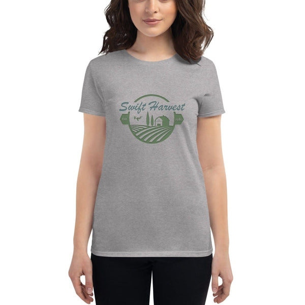 sovereignarm.com t-shirt Heather Grey / S Swift Harvest, Farm | Green Print Women's short sleeve t-shirt