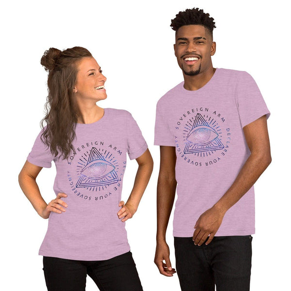 sovereignarm.com t-shirt Heather Prism Lilac / XS Third Eye, Declare Your Sovereignty | Space Print Short-Sleeve Unisex T-Shirt