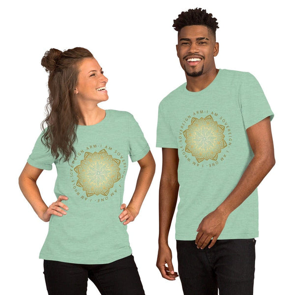 sovereignarm.com t-shirt Heather Prism Mint / XS Lotus, I am Whole | Gold Short-Sleeve Unisex T-Shirt