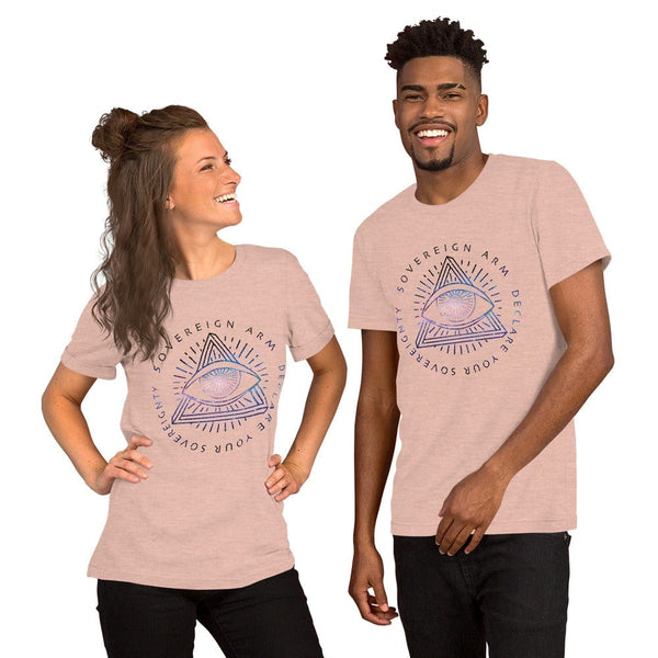 sovereignarm.com t-shirt Heather Prism Peach / XS Third Eye, Declare Your Sovereignty | Space Print Short-Sleeve Unisex T-Shirt