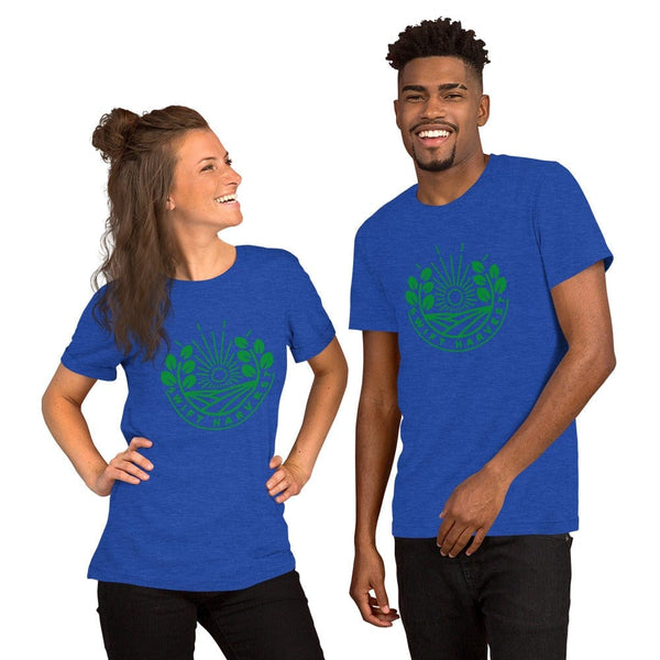 sovereignarm.com t-shirt Heather True Royal / S Swift Harvest, Sun Shine | Green Print Short-Sleeve Unisex T-Shirt