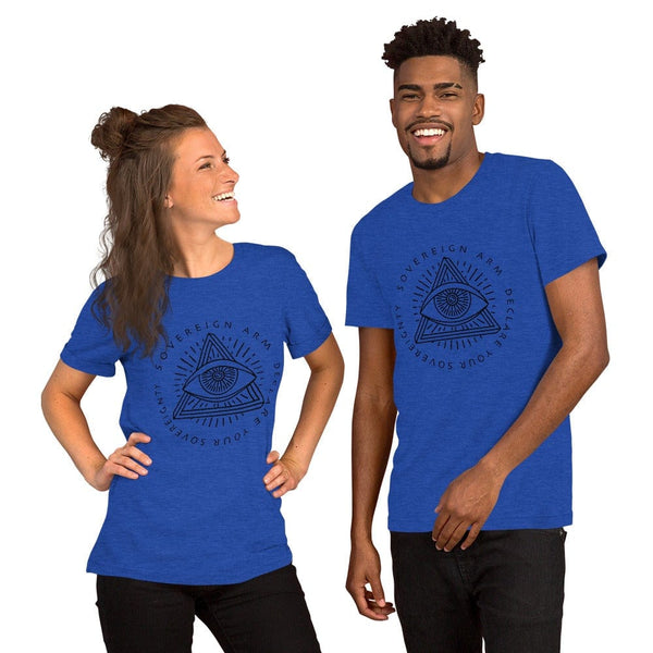 sovereignarm.com T-Shirt Heather True Royal / S Third Eye, Declare your Sovereignty | Black Short-Sleeve Unisex T-Shirt