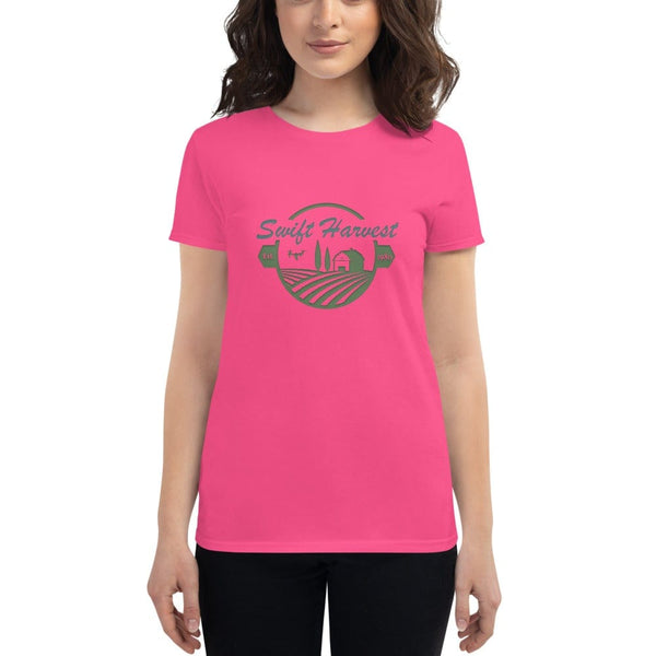 sovereignarm.com t-shirt Hot Pink / S Swift Harvest, Farm | Green Print Women's short sleeve t-shirt