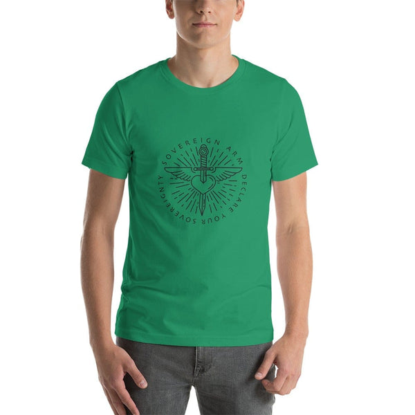 sovereignarm.com t-shirt Kelly / XS Sword heart, Sovereign Arm, Declare your Sovereignty, Black Short-Sleeve Unisex T-Shirt