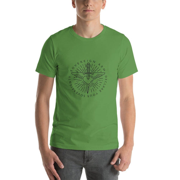 sovereignarm.com t-shirt Leaf / S Sword heart, Sovereign Arm, Declare your Sovereignty, Black Short-Sleeve Unisex T-Shirt