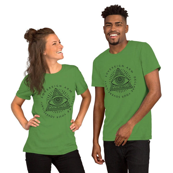 sovereignarm.com T-Shirt Leaf / S Third Eye, Declare your Sovereignty | Black Short-Sleeve Unisex T-Shirt