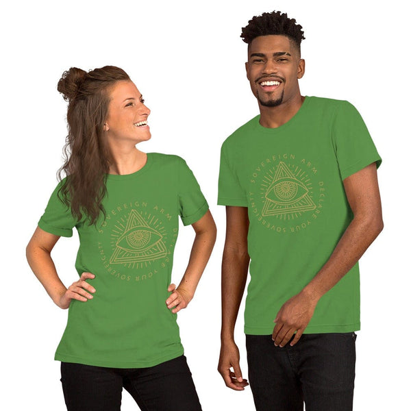 sovereignarm.com t-shirt Leaf / S Third Eye, Declare Your Sovereignty | Gold Print Short-Sleeve Unisex T-Shirt