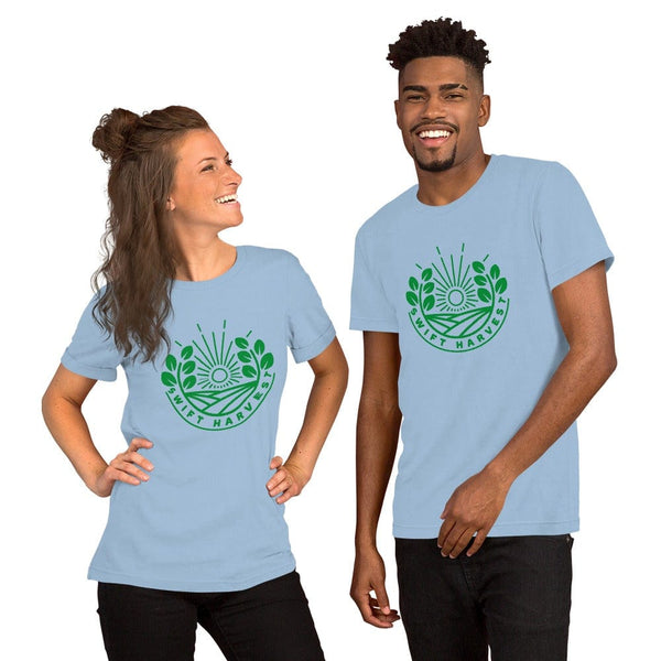 sovereignarm.com t-shirt Light Blue / XS Swift Harvest, Sun Shine | Green Print Short-Sleeve Unisex T-Shirt