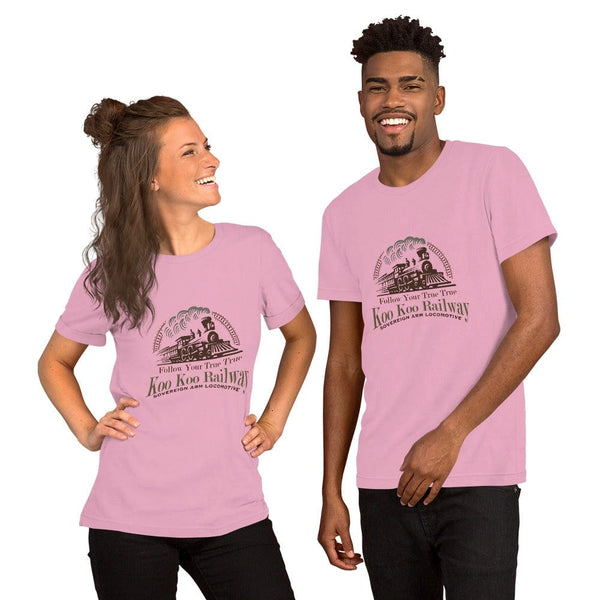 sovereignarm.com t-shirt Lilac / S Koo Koo Railway, Follow your True True | Brown Print Short-Sleeve Unisex T-Shirt