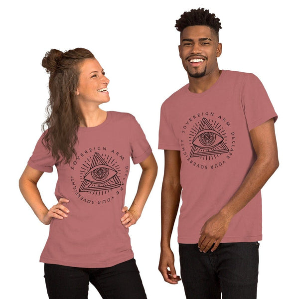 sovereignarm.com T-Shirt Mauve / S Third Eye, Declare your Sovereignty | Black Short-Sleeve Unisex T-Shirt