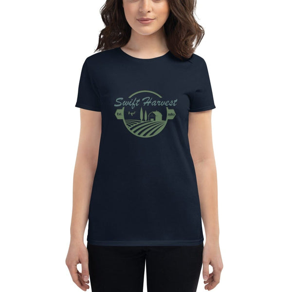 sovereignarm.com t-shirt Navy / S Swift Harvest, Farm | Green Print Women's short sleeve t-shirt