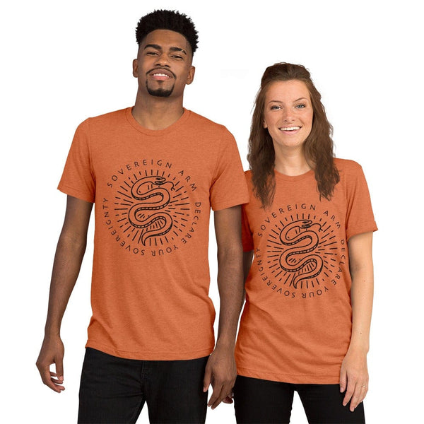 sovereignarm.com t-shirt Orange Triblend / XS Kundalini Rising | Black Print Short sleeve t-shirt