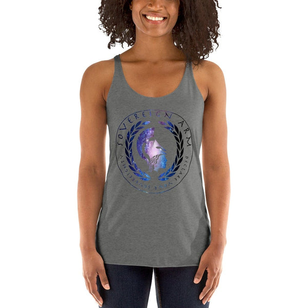 sovereignarm.com t-shirt Premium Heather / XS Goddess Athena, Declare your Sovereignty | Space Print Women's Racerback Tank