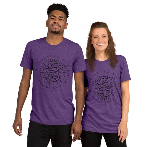 sovereignarm.com t-shirt Purple Triblend / XS Kundalini Rising | Black Print Short sleeve t-shirt