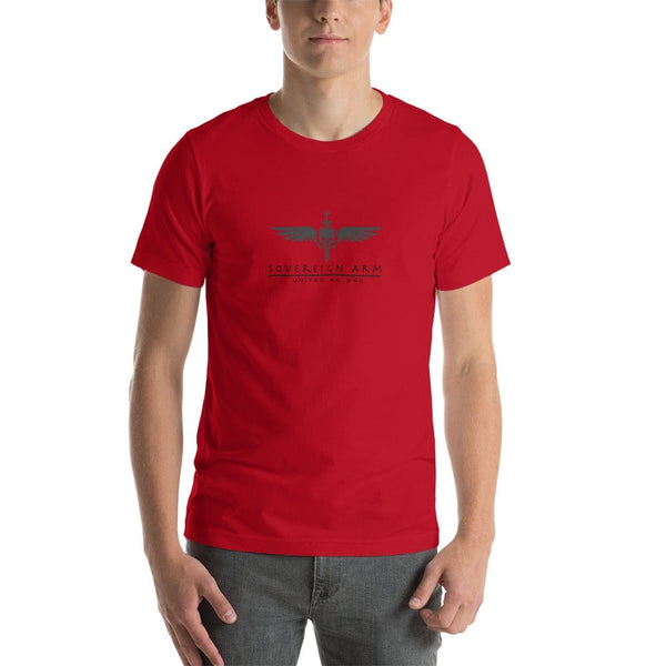 sovereignarm.com t-shirt Red / S United As One, Sovereign Arm | Black Print Short-Sleeve Unisex T-Shirt