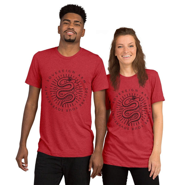 sovereignarm.com t-shirt Red Triblend / XS Kundalini Rising | Black Print Short sleeve t-shirt