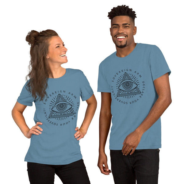 sovereignarm.com T-Shirt Steel Blue / S Third Eye, Declare your Sovereignty | Black Short-Sleeve Unisex T-Shirt