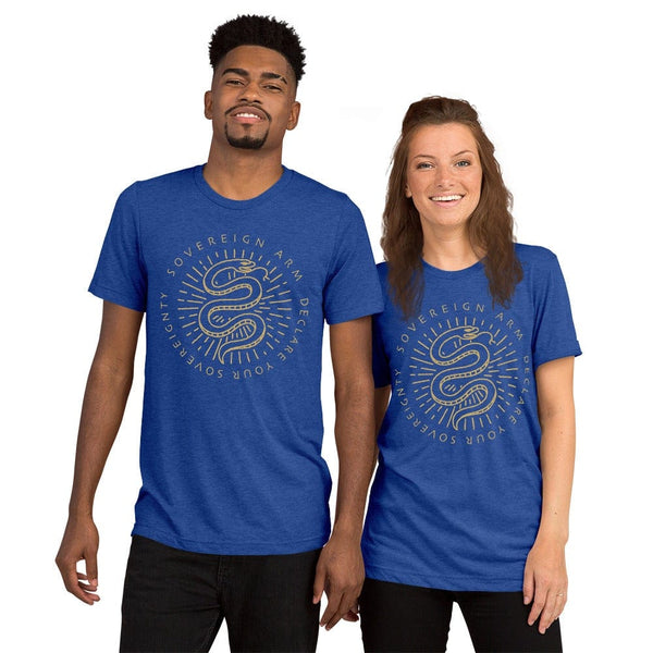 sovereignarm.com t-shirt True Royal Triblend / XS Kundalini Rising, Declare your sovereignty, Don't Tread on me | Gold Short sleeve t-shirt