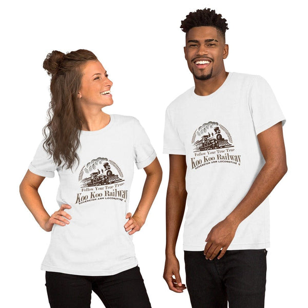 sovereignarm.com t-shirt White / XS Koo Koo Railway, Follow your True True | Brown Print Short-Sleeve Unisex T-Shirt