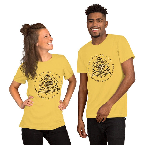 sovereignarm.com T-Shirt Yellow / S Third Eye, Declare your Sovereignty | Black Short-Sleeve Unisex T-Shirt