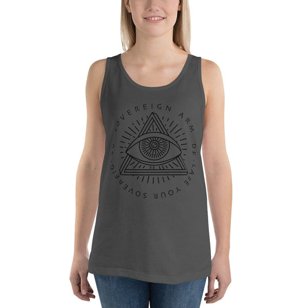 sovereignarm.com Tank top Asphalt / XS Third Eye, Declare Your Sovereignty | Black Print Unisex Tank Top