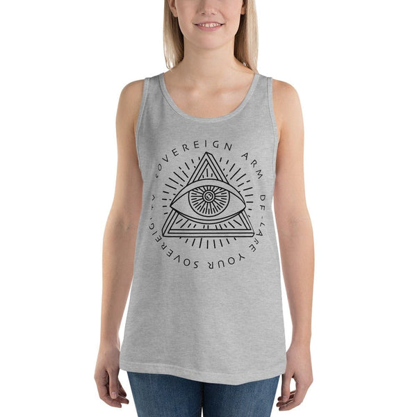 sovereignarm.com Tank top Athletic Heather / XS Third Eye, Declare Your Sovereignty | Black Print Unisex Tank Top