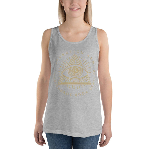 sovereignarm.com Tank top Athletic Heather / XS Third Eye, Declare Your Sovereignty | Gold Print Unisex Tank Top