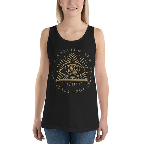 sovereignarm.com Tank top Black / XS Third Eye, Declare Your Sovereignty | Gold Print Unisex Tank Top