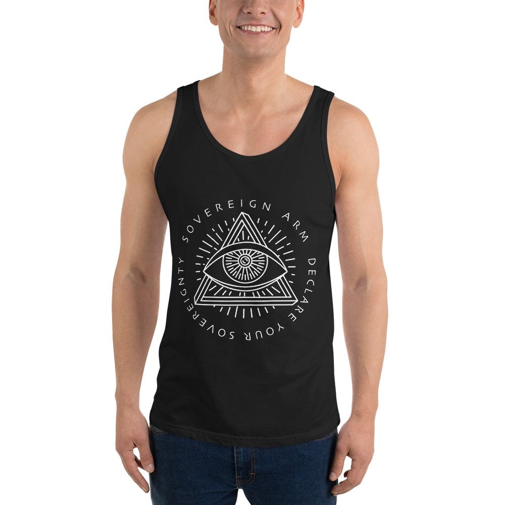 sovereignarm.com Tank top Black / XS Third Eye, Declare Your Sovereignty | White Print Unisex Tank Top