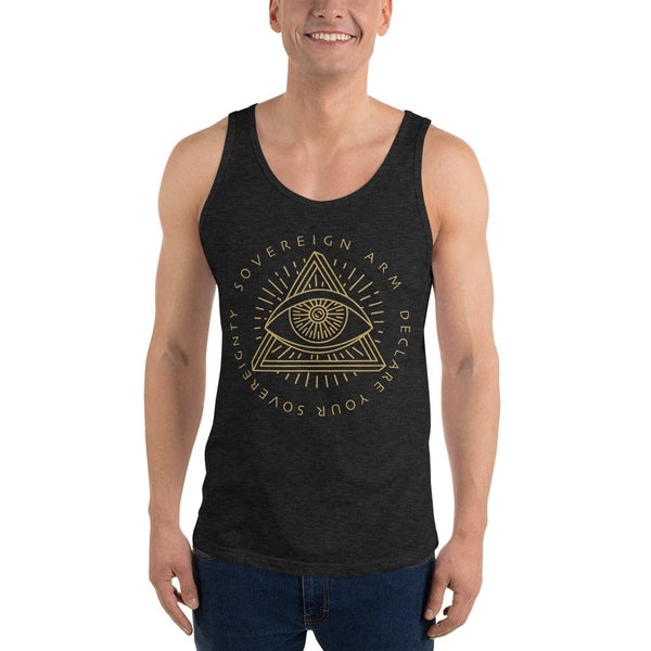 sovereignarm.com Tank top Charcoal-black Triblend / XS Third Eye, Declare Your Sovereignty | Gold Print Unisex Tank Top