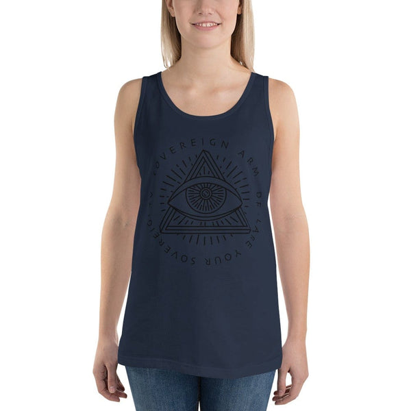 sovereignarm.com Tank top Navy / XS Third Eye, Declare Your Sovereignty | Black Print Unisex Tank Top