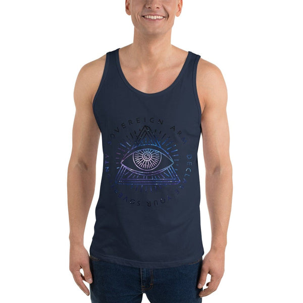 sovereignarm.com Tank top Navy / XS Third Eye, Declare Your Sovereignty | Space Print Unisex Tank Top