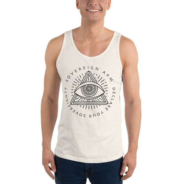 sovereignarm.com Tank top Oatmeal Triblend / XS Third Eye, Declare Your Sovereignty | Black Unisex Tank Top