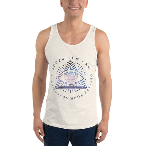 sovereignarm.com Tank top Oatmeal Triblend / XS Third Eye, Declare Your Sovereignty | Space Print Unisex Tank Top