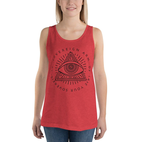 sovereignarm.com Tank top Red Triblend / XS Third Eye, Declare Your Sovereignty | Black Print Unisex Tank Top