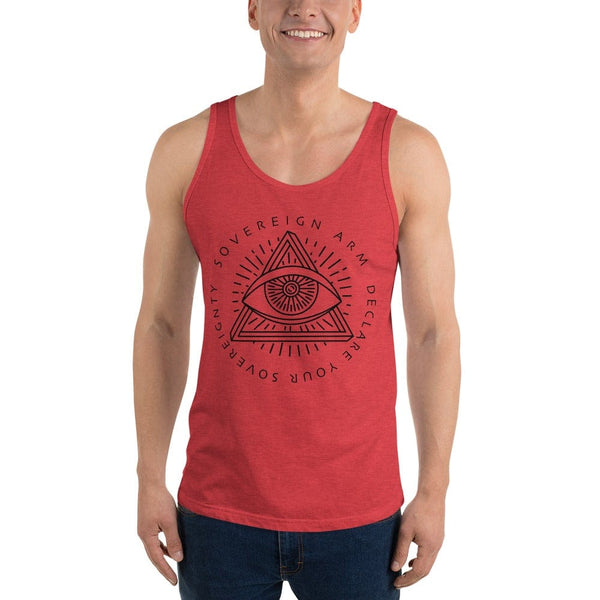 sovereignarm.com Tank top Red Triblend / XS Third Eye, Declare Your Sovereignty | Black Unisex Tank Top