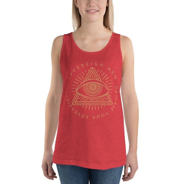 sovereignarm.com Tank top Red Triblend / XS Third Eye, Declare Your Sovereignty | Gold Print Unisex Tank Top