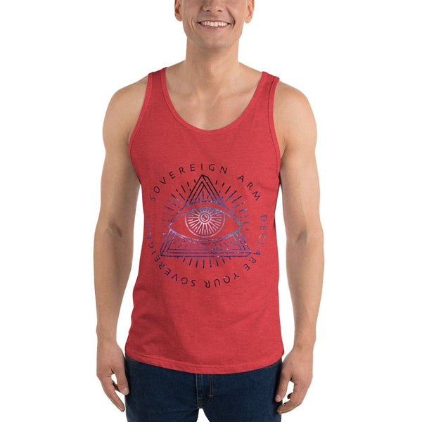 sovereignarm.com Tank top Red Triblend / XS Third Eye, Declare Your Sovereignty | Space Print Unisex Tank Top