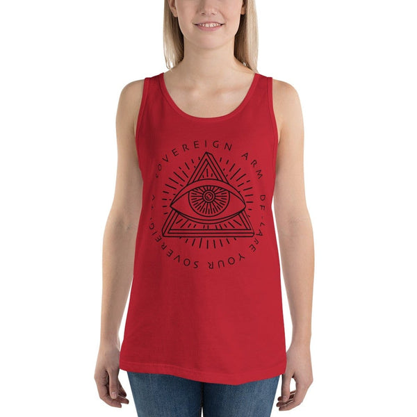 sovereignarm.com Tank top Red / XS Third Eye, Declare Your Sovereignty | Black Print Unisex Tank Top