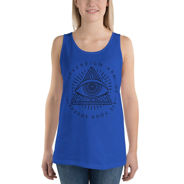 sovereignarm.com Tank top True Royal / XS Third Eye, Declare Your Sovereignty | Black Print Unisex Tank Top