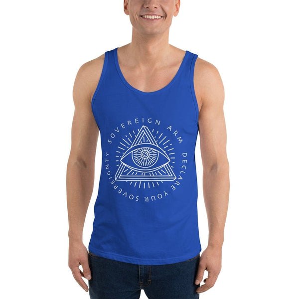 sovereignarm.com Tank top True Royal / XS Third Eye, Declare Your Sovereignty | White Print Unisex Tank Top