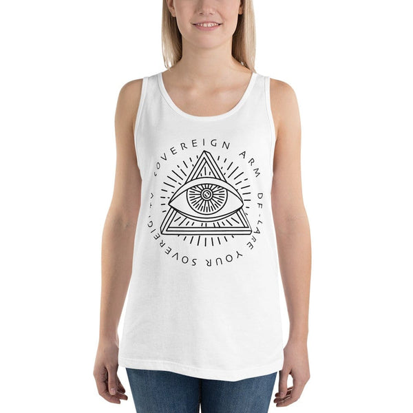 sovereignarm.com Tank top White / XS Third Eye, Declare Your Sovereignty | Black Print Unisex Tank Top