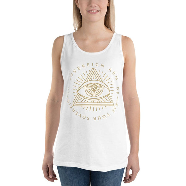 sovereignarm.com Tank top White / XS Third Eye, Declare Your Sovereignty | Gold Print Unisex Tank Top