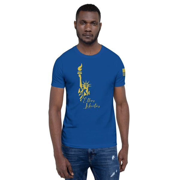 sovereignarm.com True Royal / S Ethos Libertas Gold Short-Sleeve Unisex T-Shirt